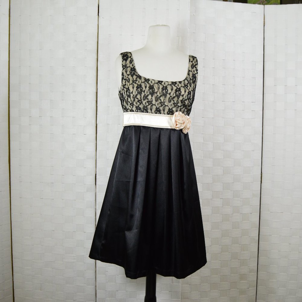 Byer California Black Lace/Satin‎ Skirt Dress, sz 5
